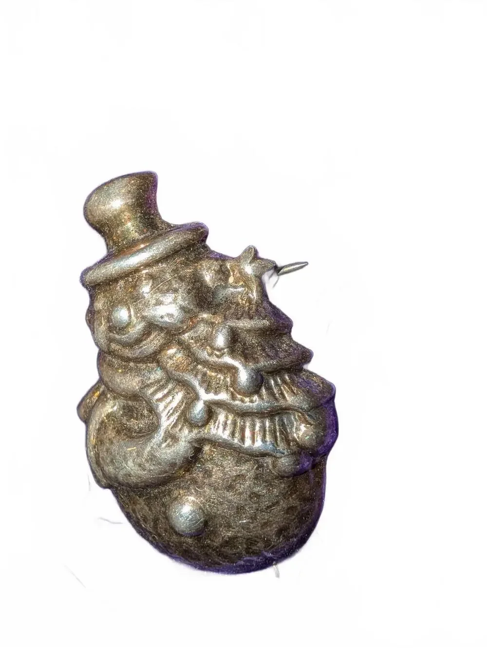 Vintage Silver .925 Snowman Christmas Brooch Pin